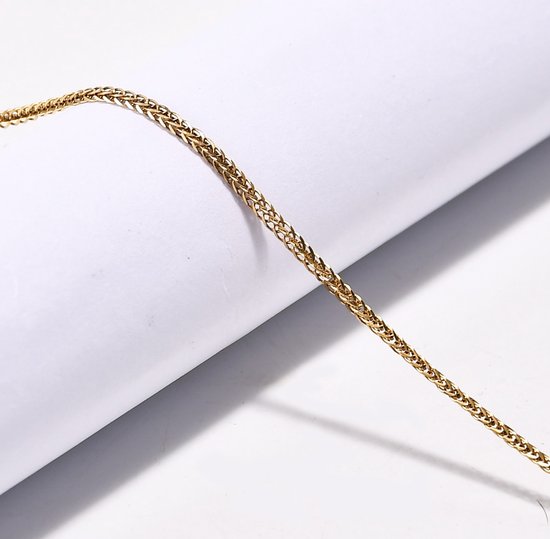 Chaînes AB - Chaîne - Chaîne - Chaîne à maillons - Chaîne à découper - Or - Gold or - Plaqué or - 18 carats - 45 cm - (1,3 mm)