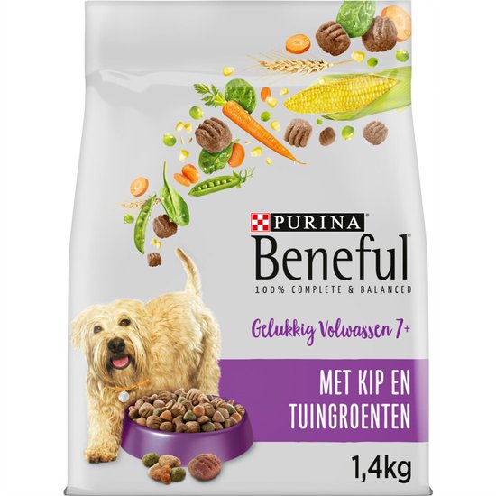 Beneful Gelukkig Volwassen 7plus Kip&Groente - Hondenvoer - 3 x 1.4 kg