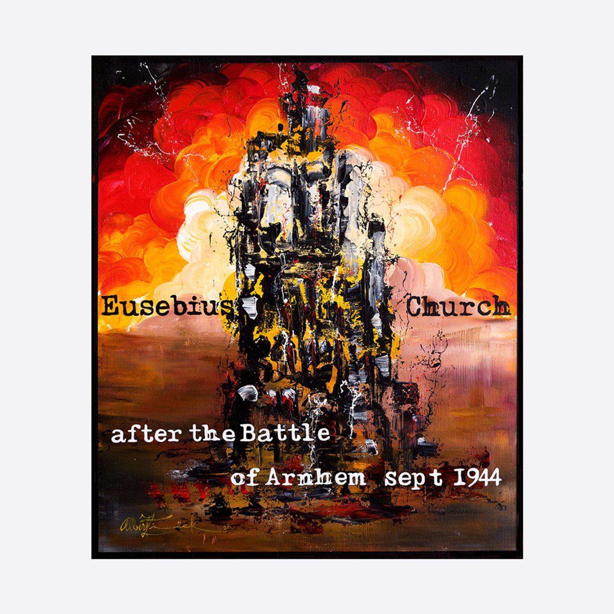 Zeefdruk Airborne Collection - Eusebius Church - After the Battle of Arnhem