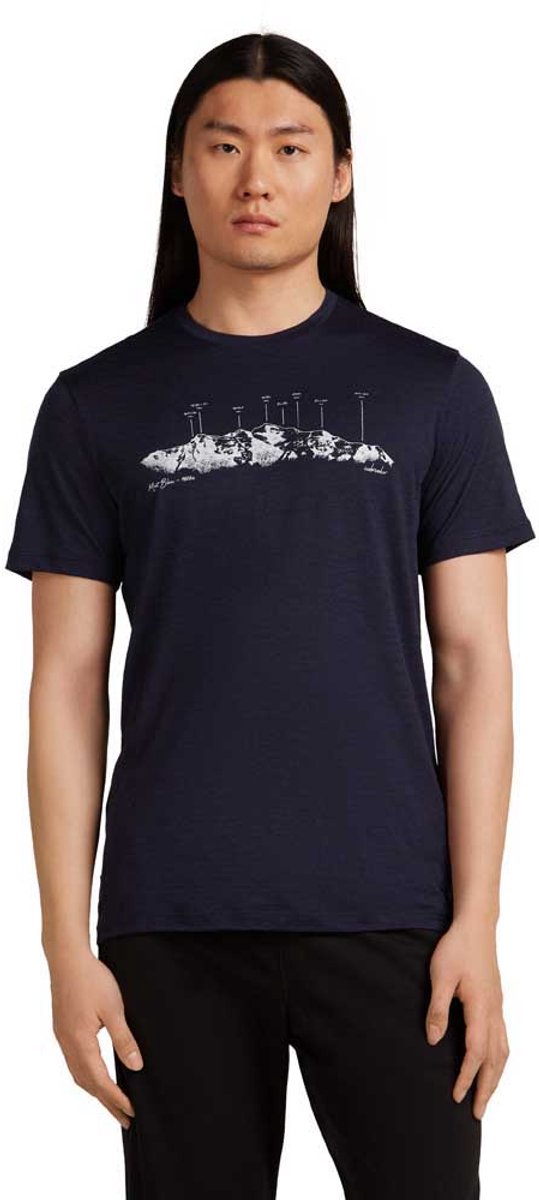 Icebreaker Merino 150 Tech Lite The Peaks T-shirt Met Korte Mouwen Blauw M Man