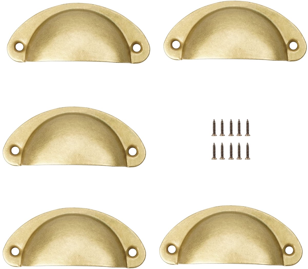 Komgreep Goud - 5 Stuks - 8 cm - Meubelknop, Deurknop & Handvat - Landelijk & Industrieel - Lade en Kast