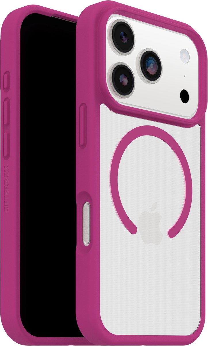 OtterBox React - MagSafe Hoesje - Geschikt voor iPhone 17 pro - Roze/Transparant