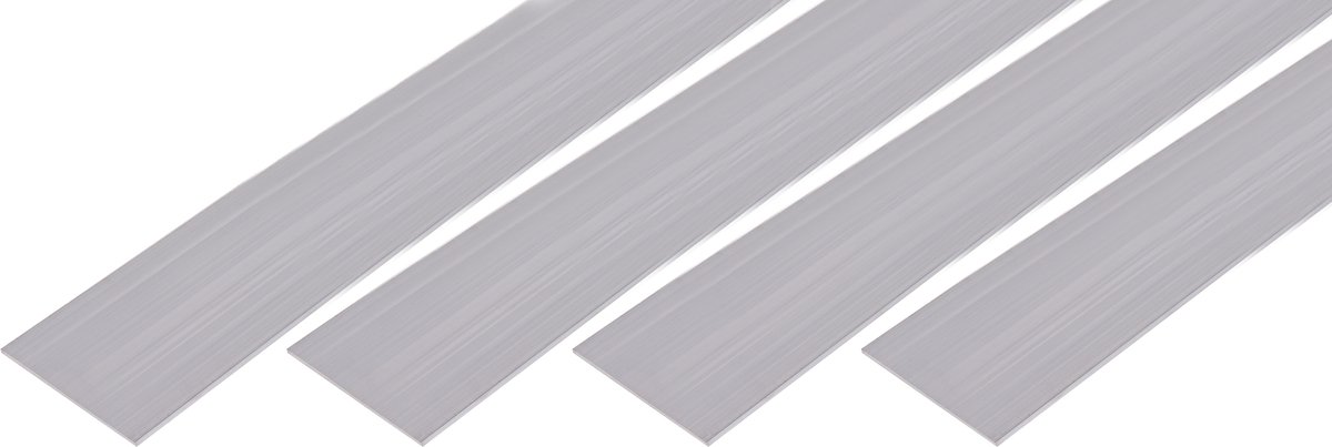 Alberts 4 x BA-Profil, platte strip, aluminium, naturel, 70 x 3 mm, lengte 1 m