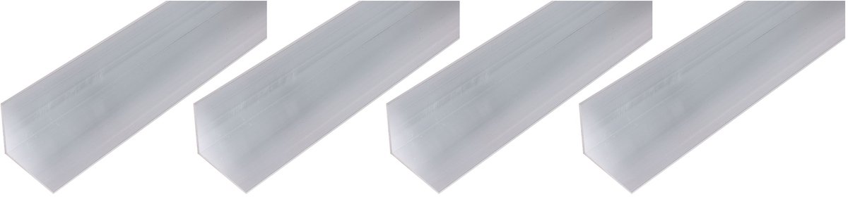Alberts 4 x BA-Profil, hoekprofiel, aluminium, naturel, 60 x 60 x 3 mm, lengte 1 m