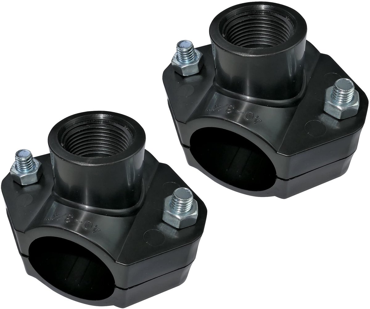 Aerzetix - C51885 - Set van 2 - Slangkoppeling voor buizen Ã˜40 - Schroefdraad 3/4" - Inclusief 2 schroeven