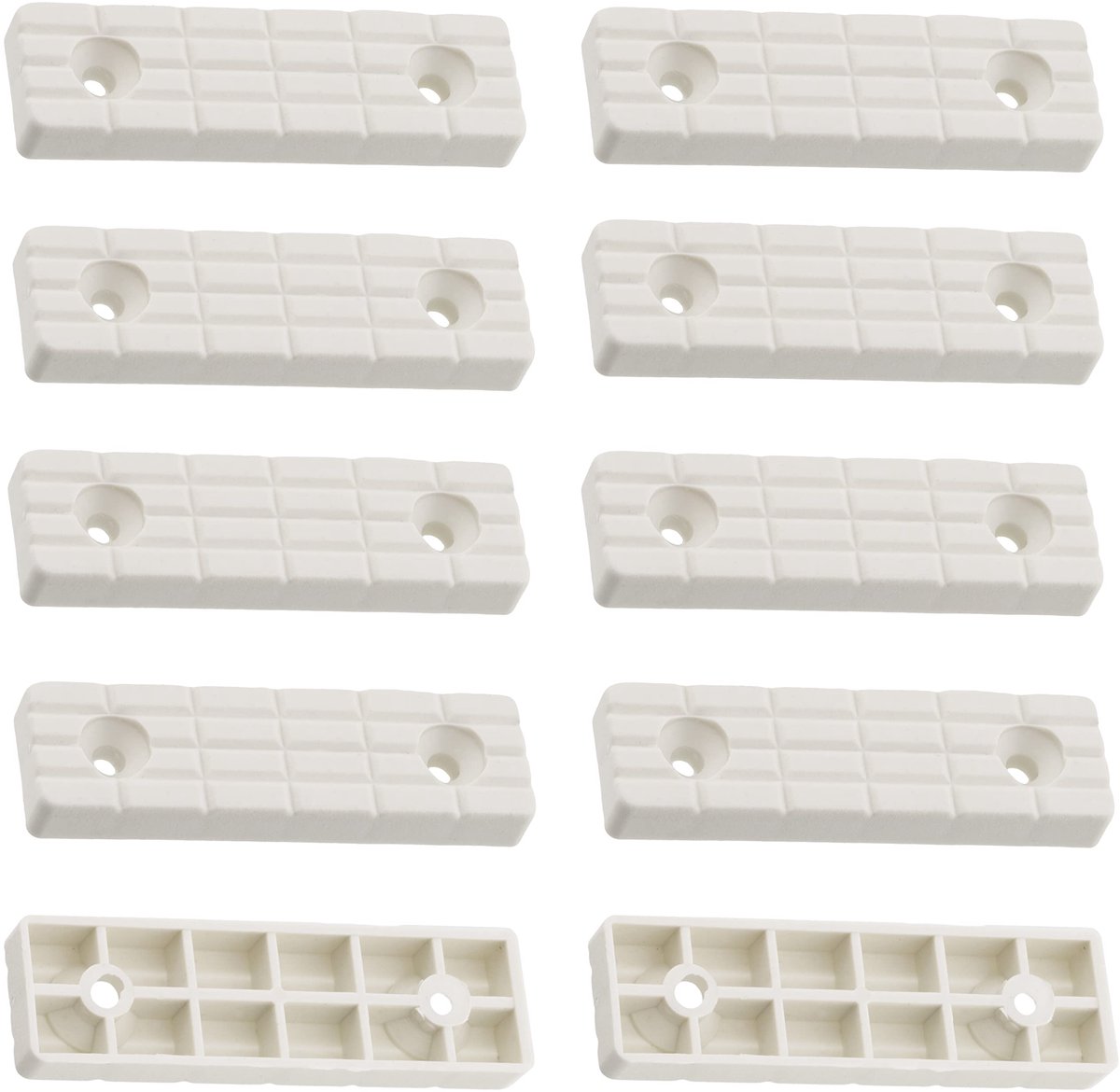 C65816 - 10 Stuks Meubelglijders 56x16x7 mm - Plastic voor Bevestigen - Wit