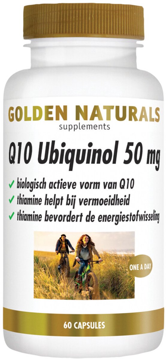 Golden Naturals - Q10 Ubiquinol 50mg - 2 x 60 vegacapsules - Voordeelverpakking