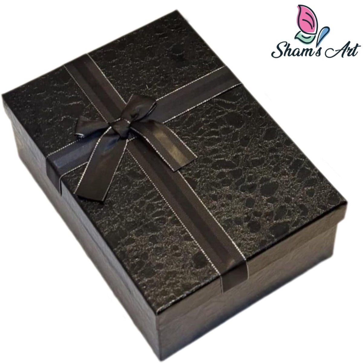 Luxe Doos met deksel - S: 19*12*6cm - Zwart - Cadeaudoos - Geschenkdoos met Lintje