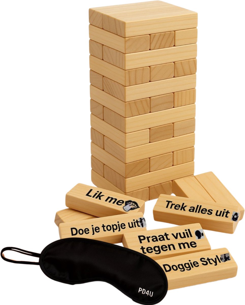 Romantisch Koppelspel Nederlands – Couple Game Blocks – Koppel spel – Date Night Blokken – Koppelspel - Spel voor Stellen – Valentijn Cadeau – Intiem en Speels – Liefdesspelletjes voor Relaties - Inclusief Blinddoek