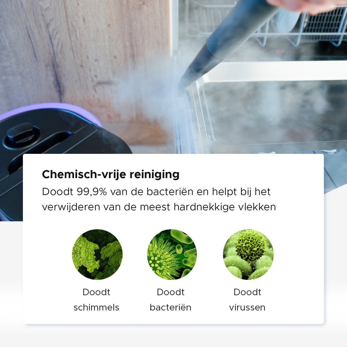 Motionflow Stoomreiniger PRO 4 bar – 16-delig, 1500W thumbnail 7