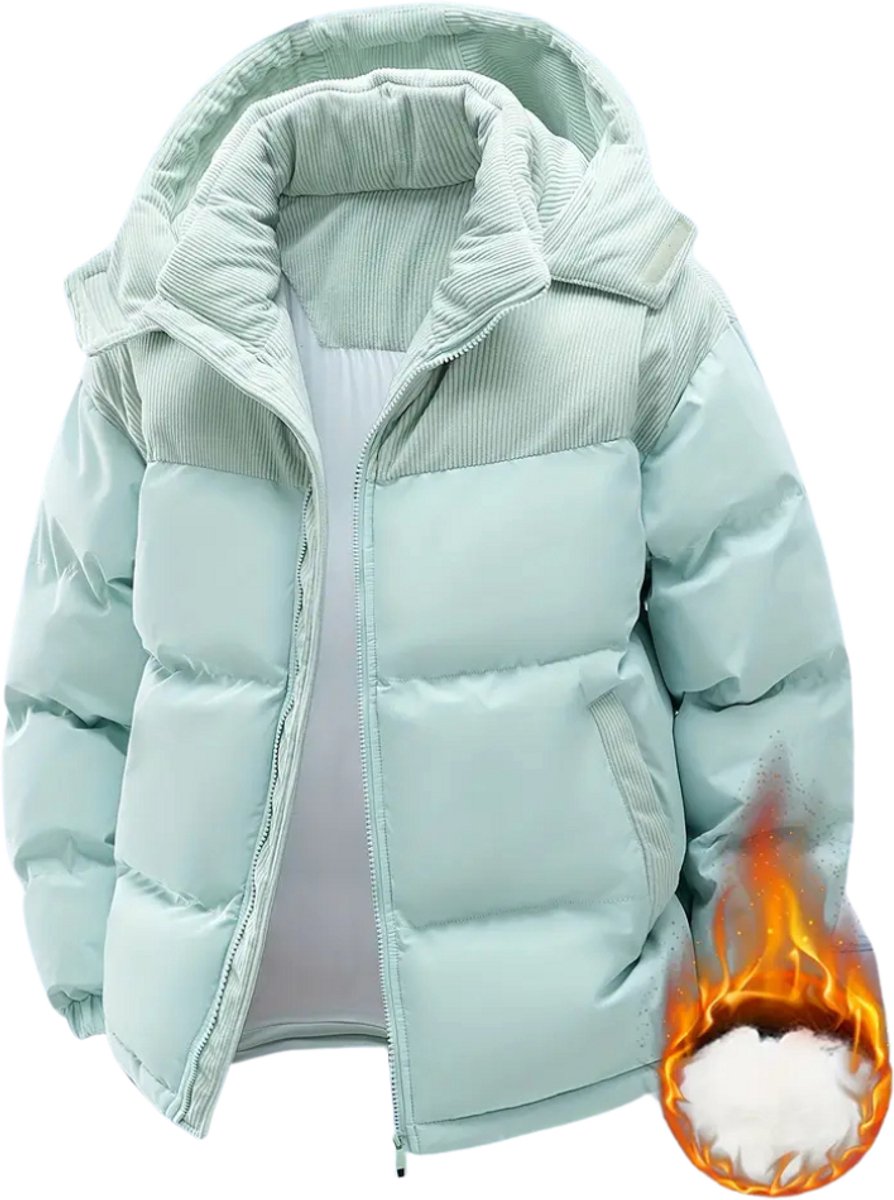 Livano Winterjas Heren Parka Winter Jas Volwassen Stijlvol Hemelsblauw