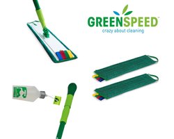 Greenspeed Sprenkler dweilsysteem incl. 2 vlakmoppen & Faber Vloeronderhoud