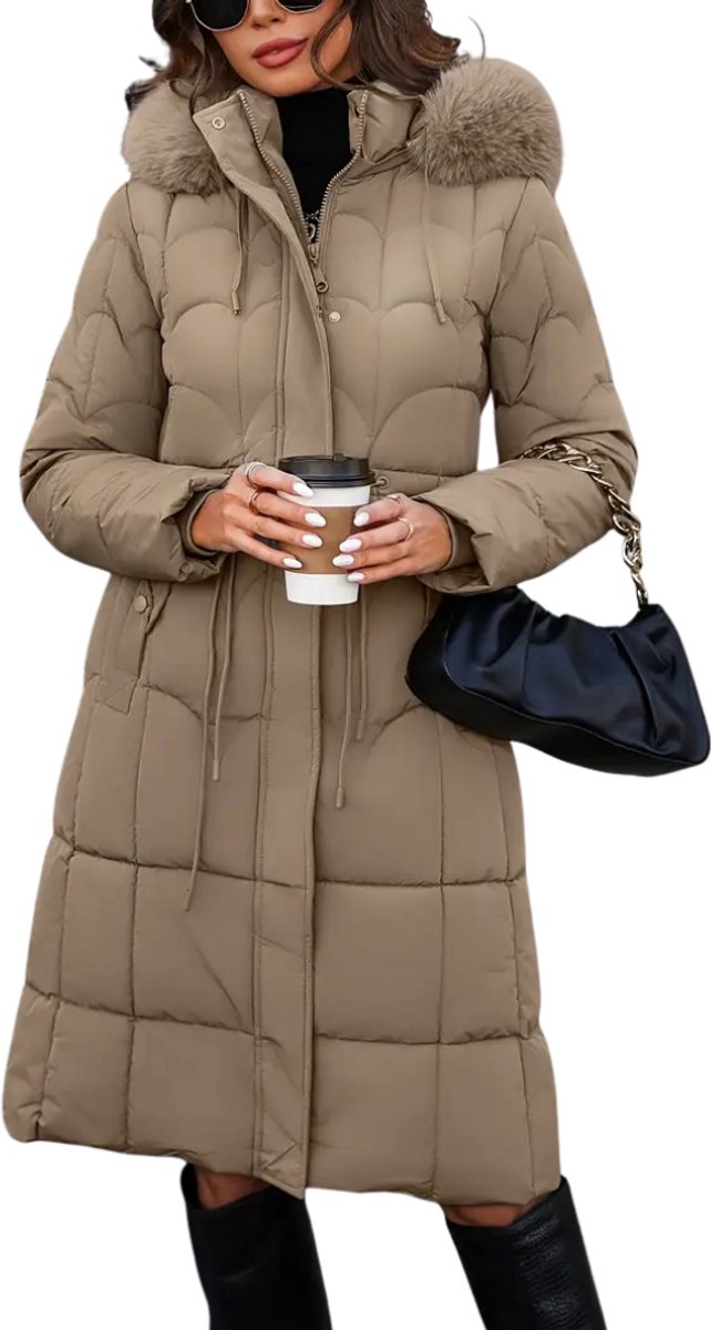 Nivard Winterjas Dames Parka Winter Jas Volwassen Stijlvol Creme