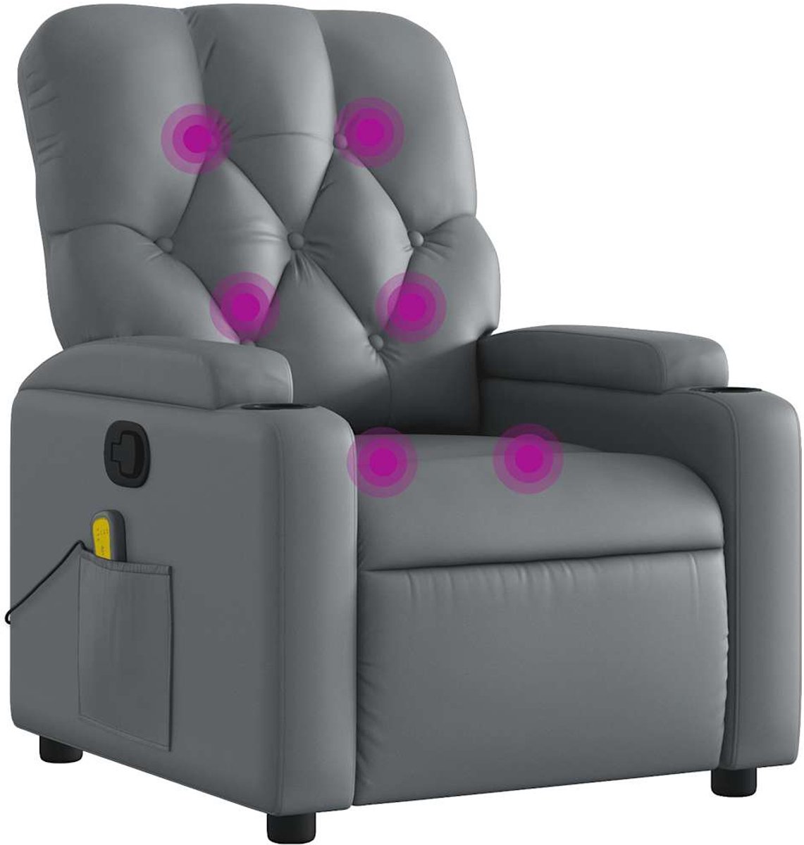 vidaXL Massagestoel - verstelbaar - kunstleer - grijs