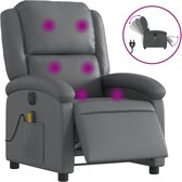 vidaXL - Massagestoel - verstelbaar - elektrisch - kunstleer - grijs