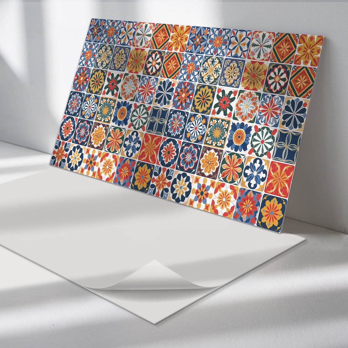 Wallfluent Vinyl Wandpaneel - Mozaïektegelpatronen Wandpaneel PVC - 100 cm x 50 cm - Geel