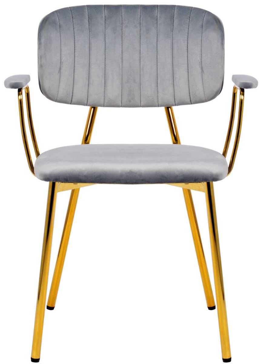 Floraya - Set 2 eetkamerstoelen - Grijs - 51x63x80cm (LxBxH) - Draagkracht 120KG - Retro
