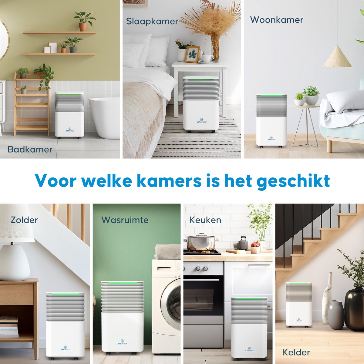 Aironex LO12 luchtontvochtiger 12 liter per dag met wasdroogfunctie thumbnail 2