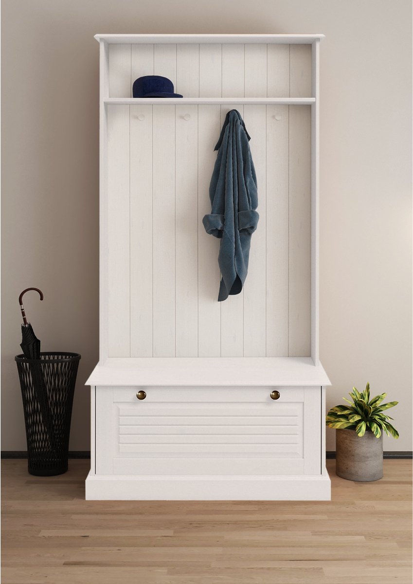 Notio Living Mille-Kleerkast - 1 Klep - Wit Grenen