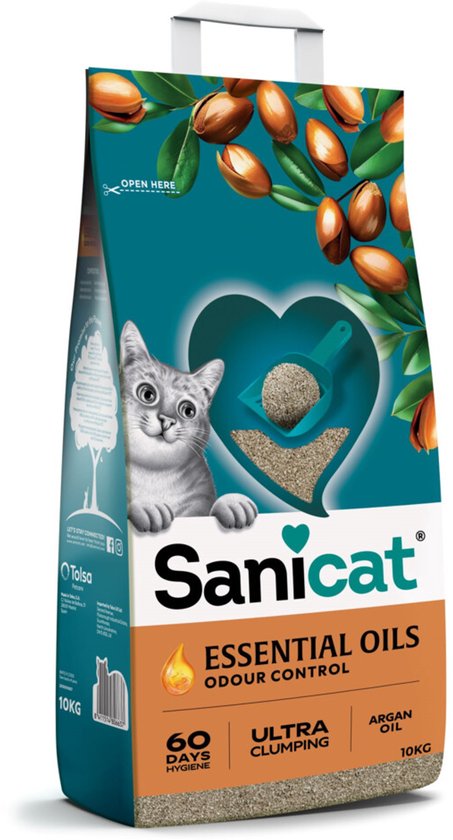 Sanicat Essential Oils Ultra Cream Kattenbakvulling Argan Oil - 10 kg