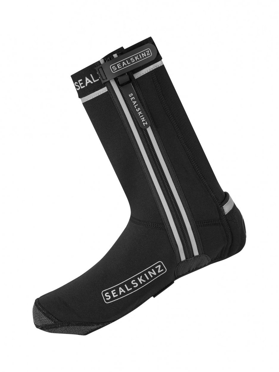 Sealskinz Barsham fietsoverschoenen met open zool en LED Black - Unisex - maat S