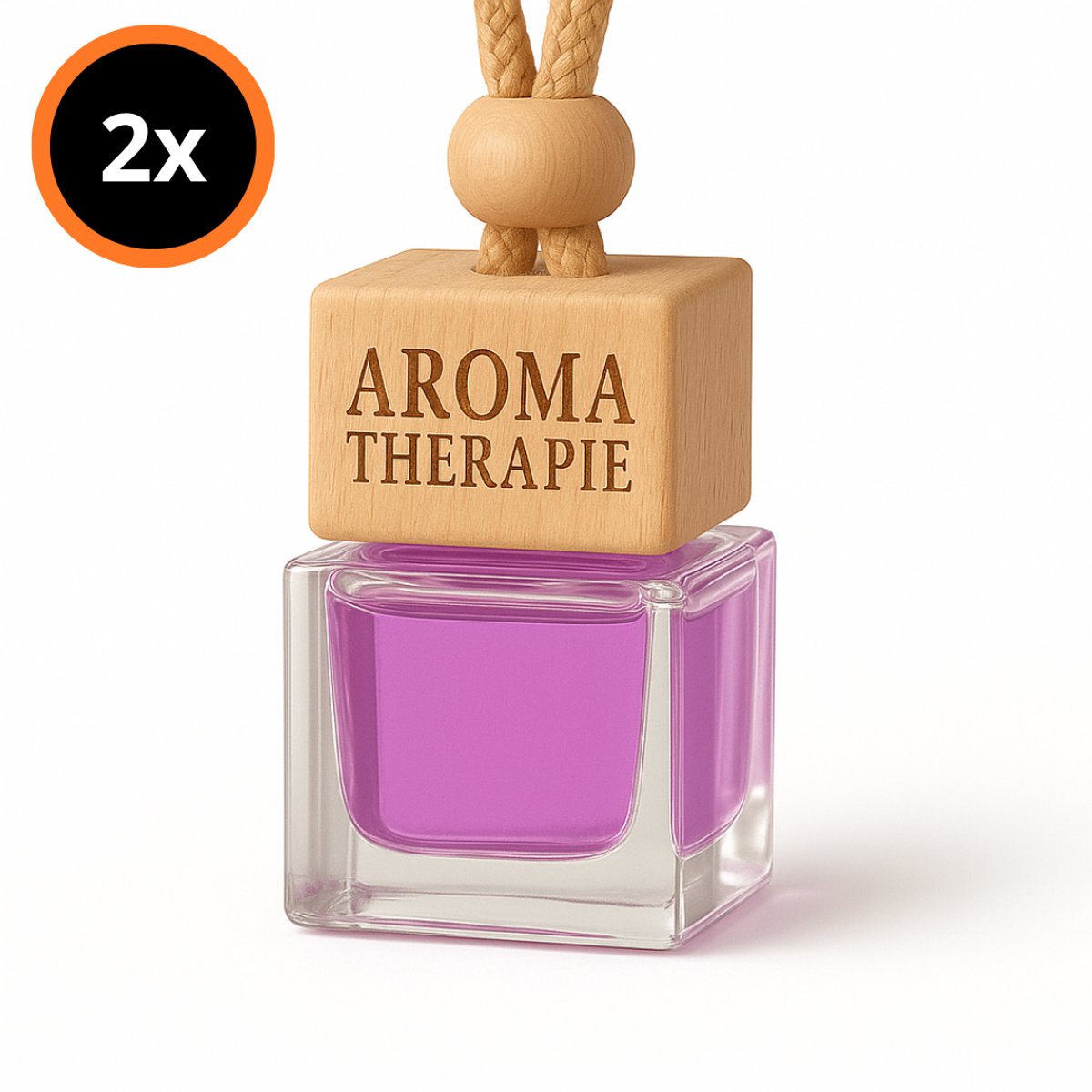 Reqz® Autoparfum Lavendel Geur – 2x Auto Diffuser Parfum – Luxe Houten Auto Geurverfrisser – Langdurige Frisse Geur