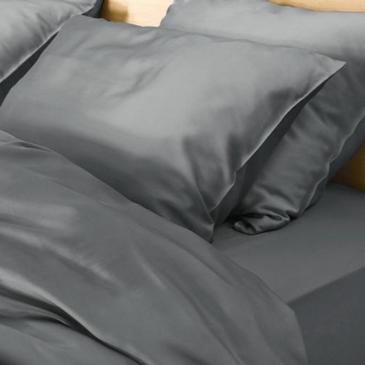 KOALA HUG Kussensloop 100% Tencel Lyocell satijn, leisteen grijs 60x70 – Anti-allergie, Hypoallergeen | Temperatuurregulerend | Zacht voor huid & haar | 100% Plantaardig | Plasticvrij