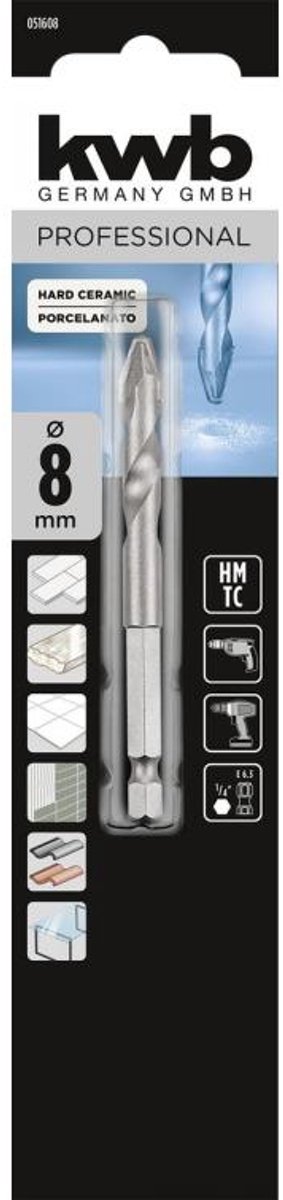Hard keramiek boor 8 mm KWB