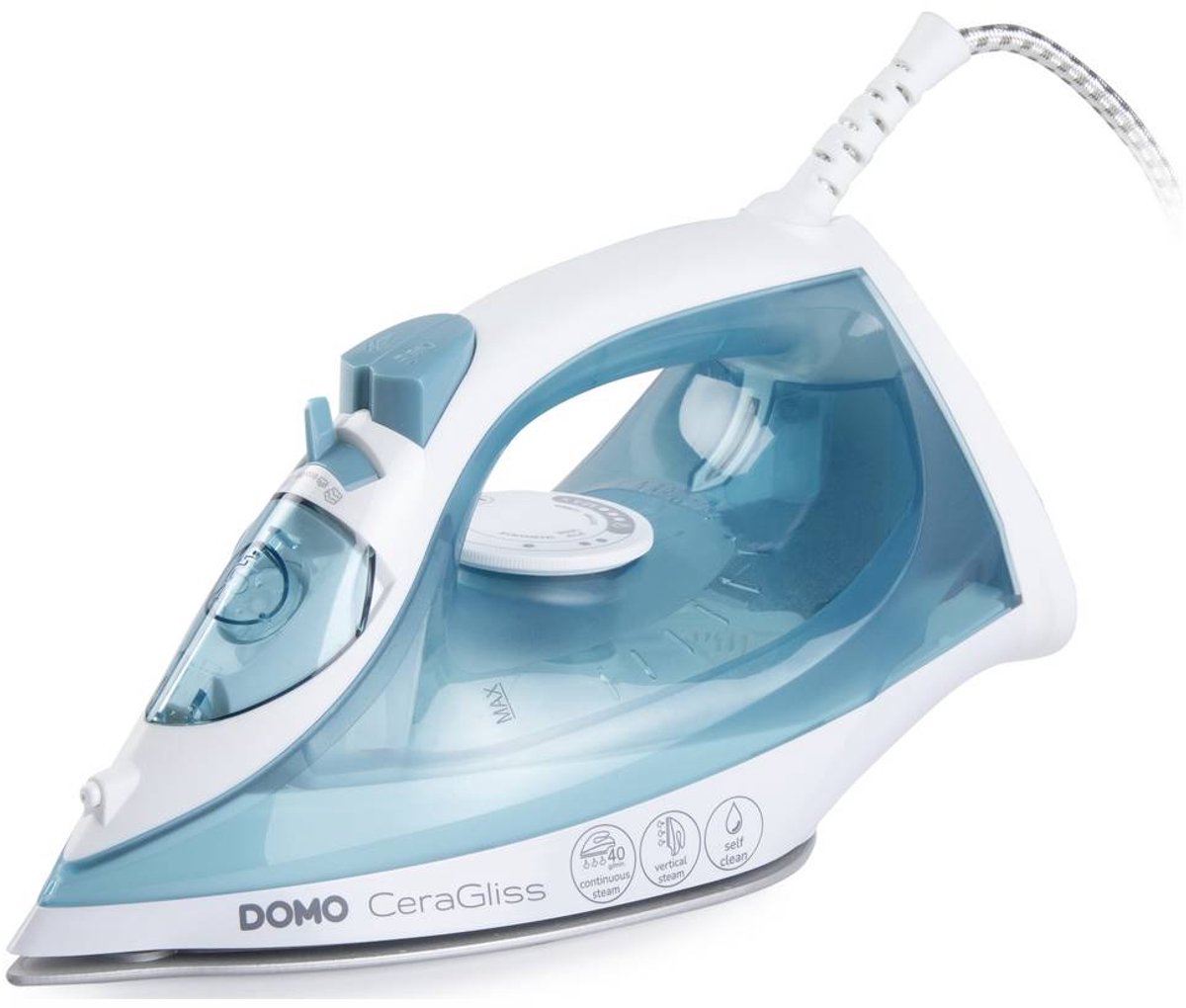DOMO DO7060S Stoomstrijkijzer CeraGliss - 40g/min - Zelfreinigend - Blauw