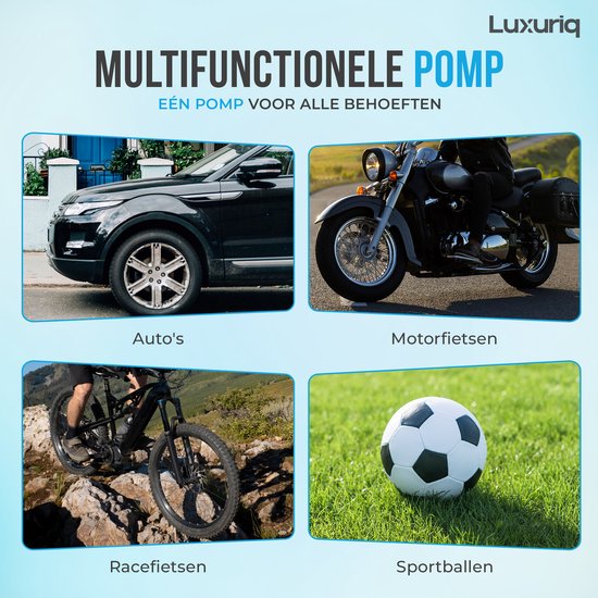 Luxuriq Elektrische Fietspomp - oplaadbare bandenpomp - 150 psi - grijs van Luxuriq — afbeelding 4