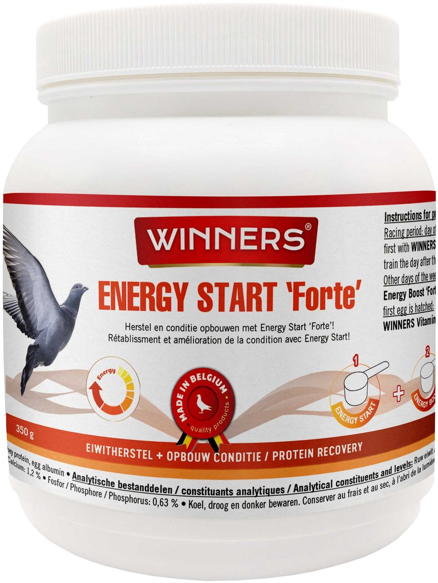 Belgian Winners Energy Start Forte 350g - voor postduiven - eiwitherstel, spieropbouw, conditie
