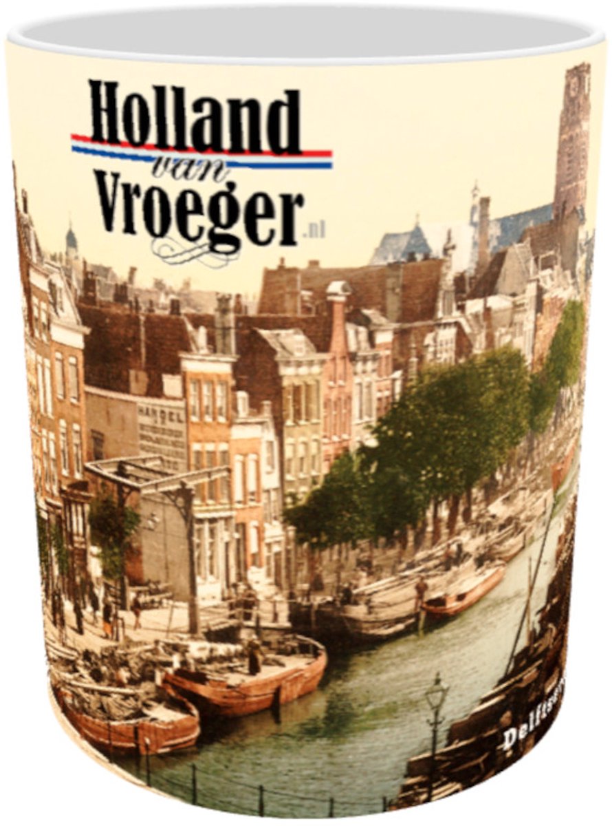 Oud Stadsgezicht Rotterdam - Delftsevaart - Oude Antieke Holland van Vroeger Foto Print op Mok - 330 ml