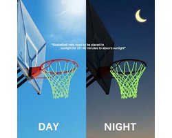 Basketbal net glow in the dark - lichtgevend - 12 lussen