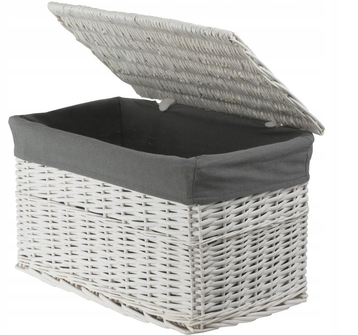 Witte Wickelen Mand met Voering - 45x28x27cm