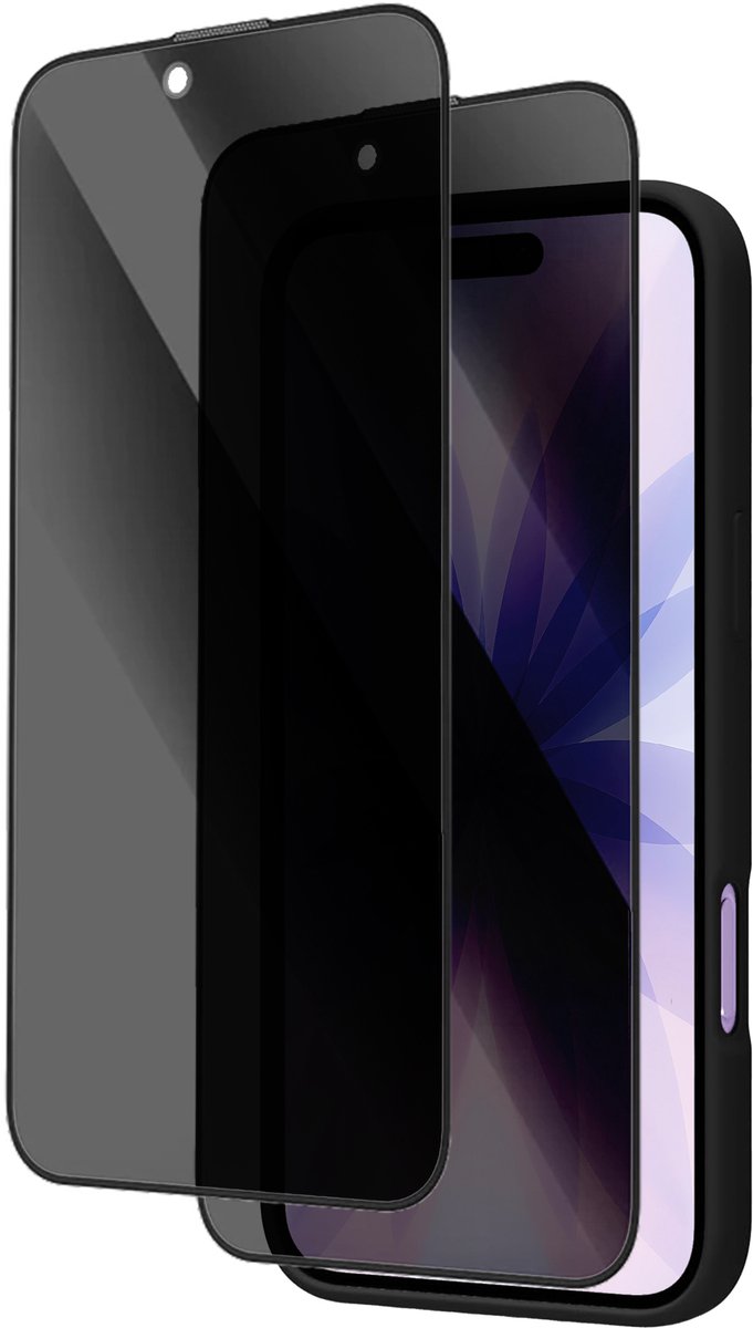 Xssive Hoesje geschikt voor iPhone 17 - Met 2x Privacy Screen Protectors - Zwart