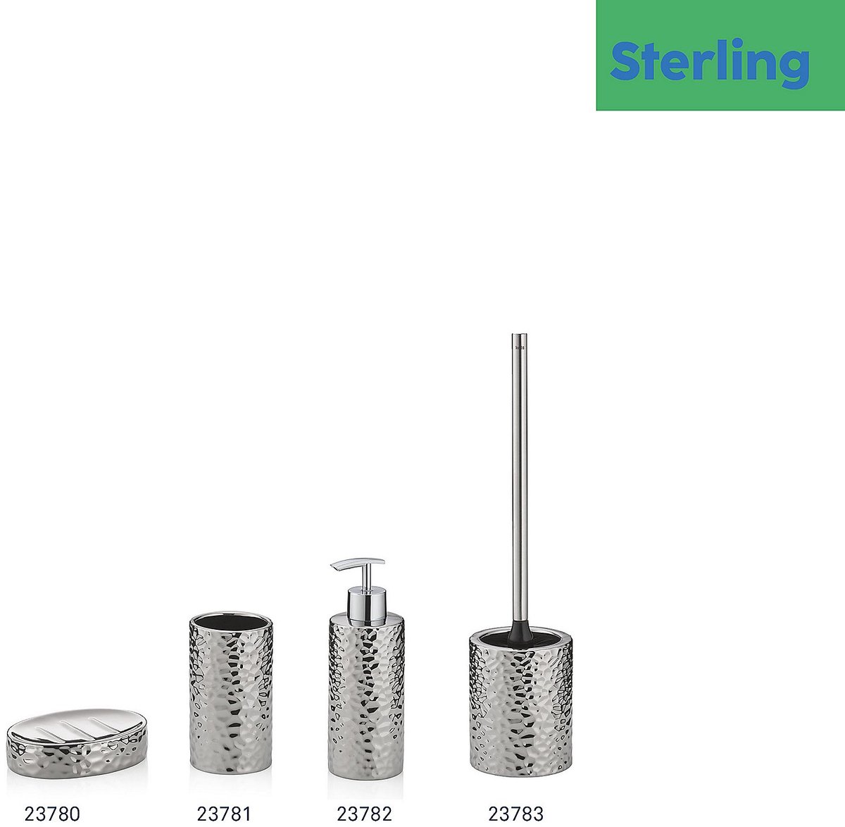 Kela Badkamer - Sterling Toiletborstel met Houder - Keramiek - Zilver