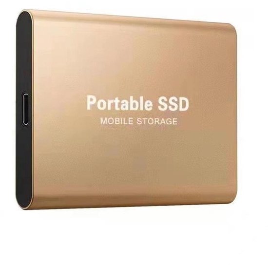 SSD portable – SSD externe – 2 To de stockage – SSD doré – Câble USB-C inclus – USB 3.1 – SSD portable – Disque dur SSD – Disque dur externe 2 To – SSD pour ordinateur portable – Or – Compatible Windows, Mac et Android