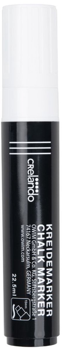 Crelando chalk pen white - large - krijtpen wit - chalkpen voor schoolbord, glas, hout, etc. - krijtstift - puntdikte 15mm