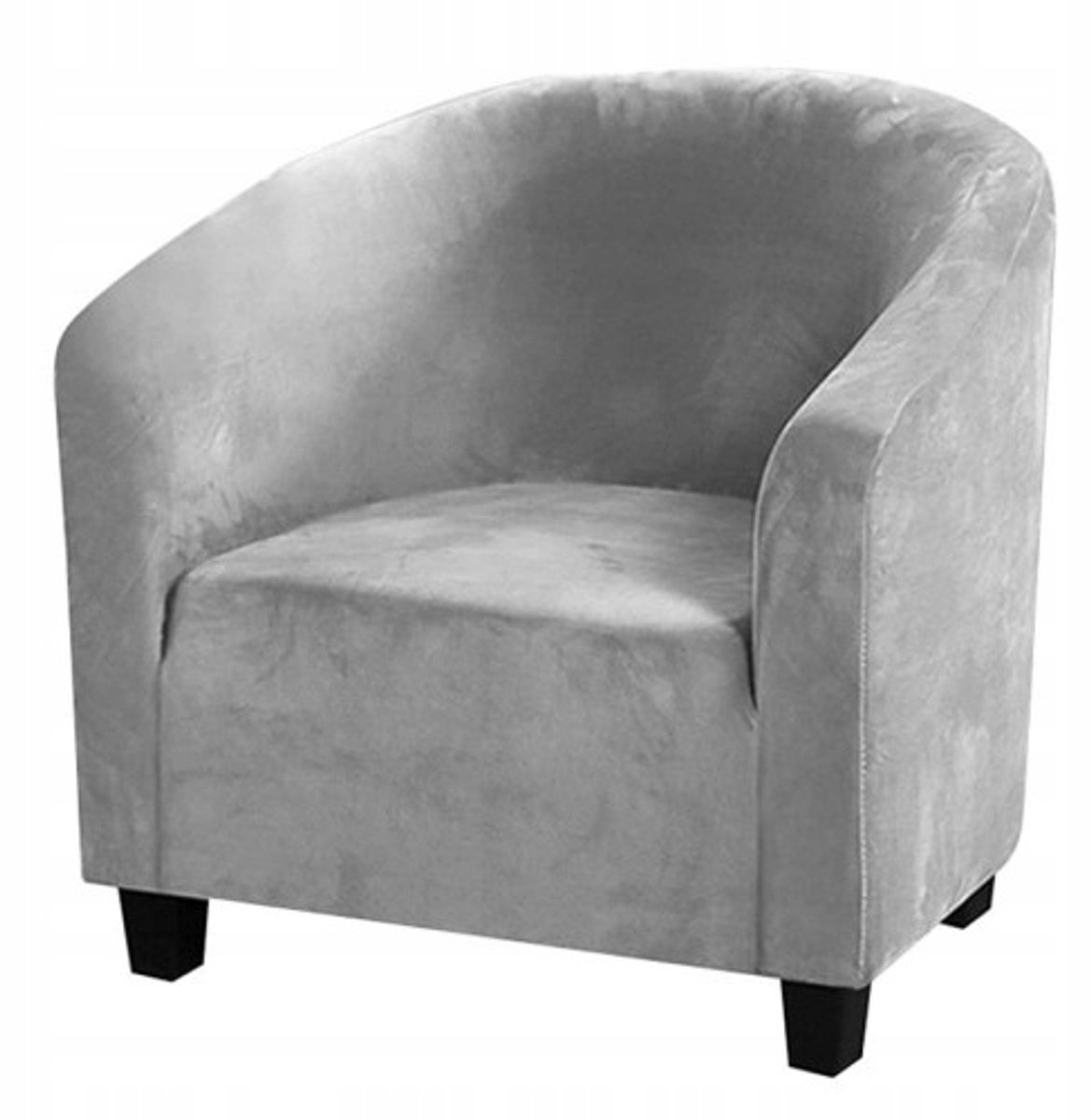 Elastiek Stoelhoes Club Fauteuil Velours Licht Grijs