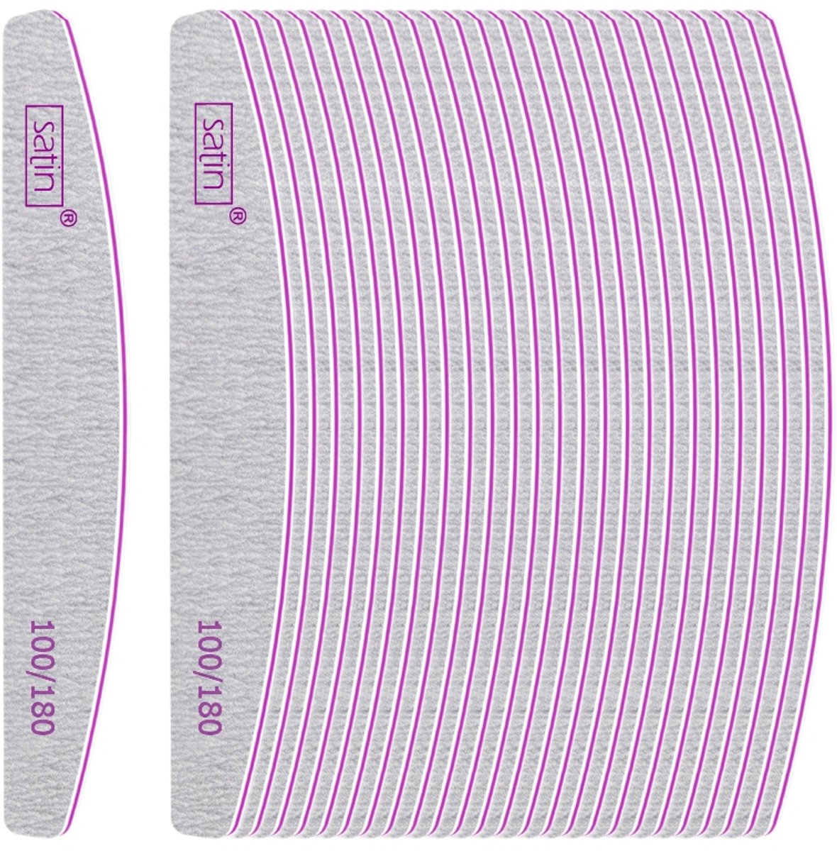 Satin Premium Nagelvijlen 100/180 Grit - 25 Stuks