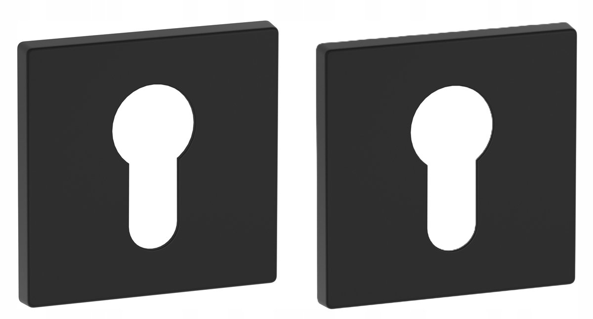 Nomet Slim Rozet Zwart Mat 5mm - Vierkant, 53x53mm, Voor Sleutel