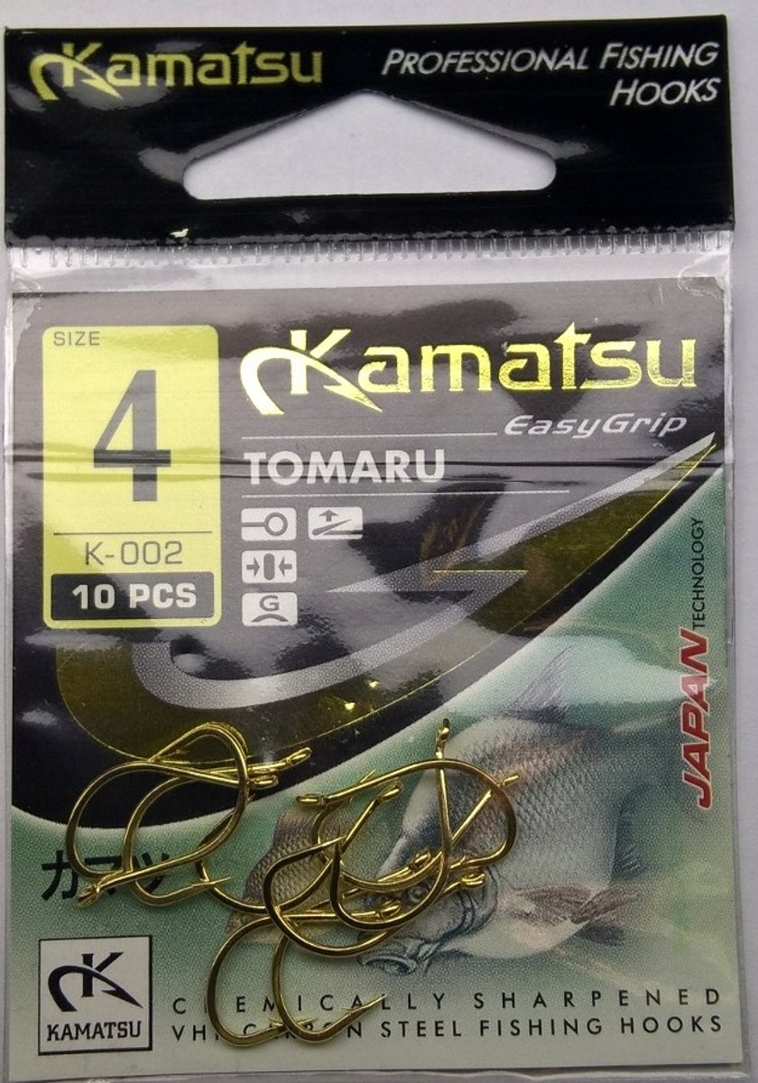 Kamatsu Tomaru K-002 Hengelsport Haken Goud Maat 4 - 10 Stuks