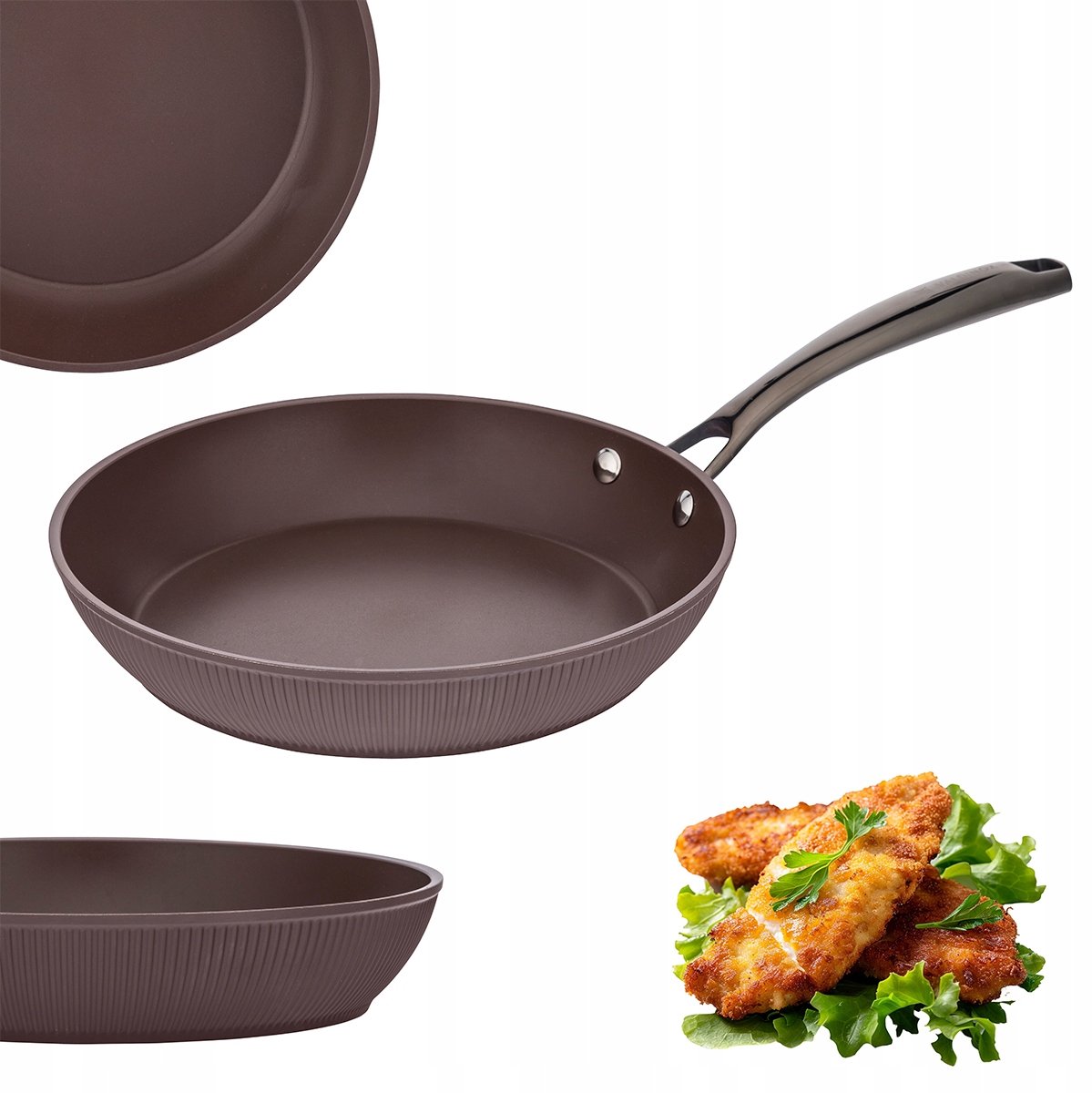 Valdinox Stripes Grillpan 24 cm - Inductie, Gas, Antiaanbaklaag