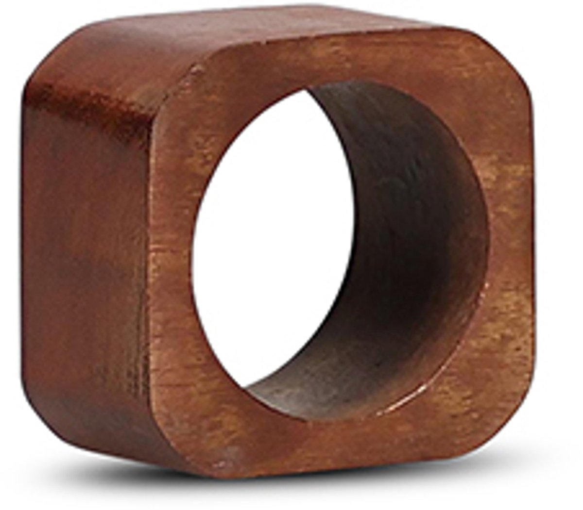 S|P Collection Servetring 4,5x4,5cm vierkant hout Moku - set/4