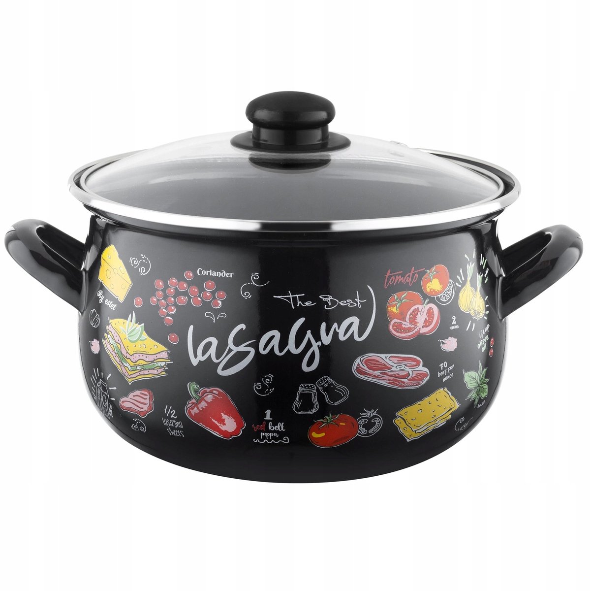 Emalia Pleszew Lasagne E-maille Pan 5,3L Zwart - 22cm