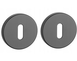 Stijl Rond Rozet Zwart Mat Slank - Deurslot