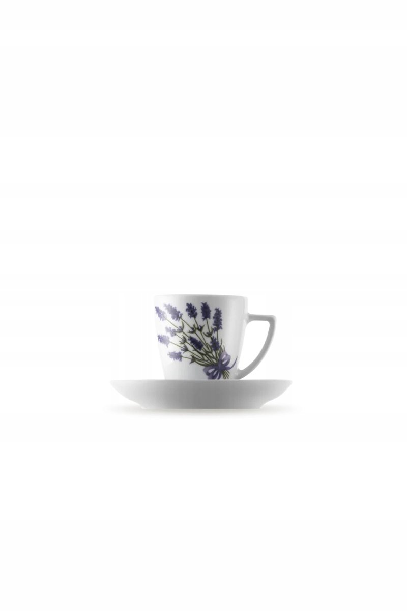 Lubiana Beata Koffiekop met Schotel, 200ml, Lavendel Decor