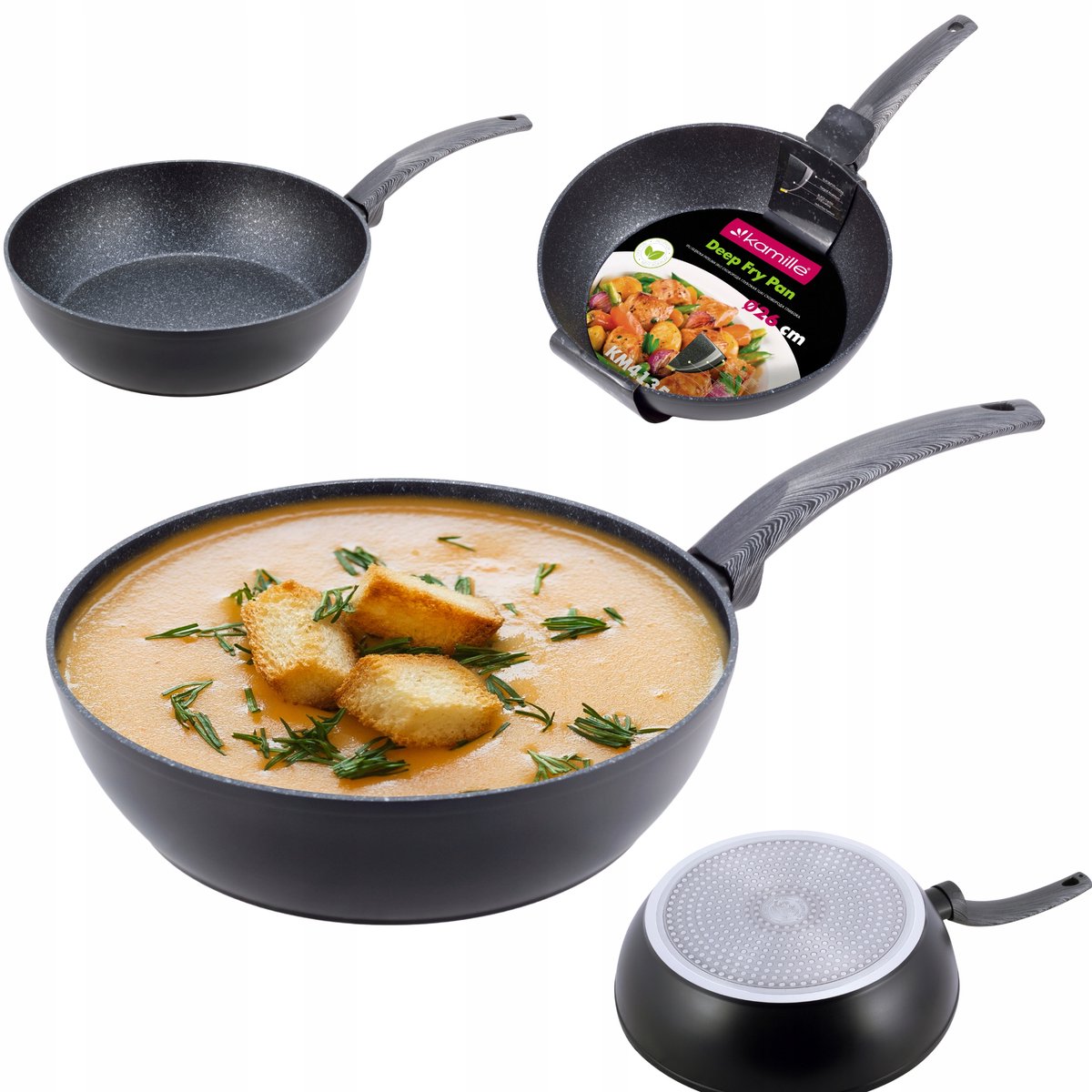 Kamille Wok Pan met Marmscoating - 26 cm - Inductie
