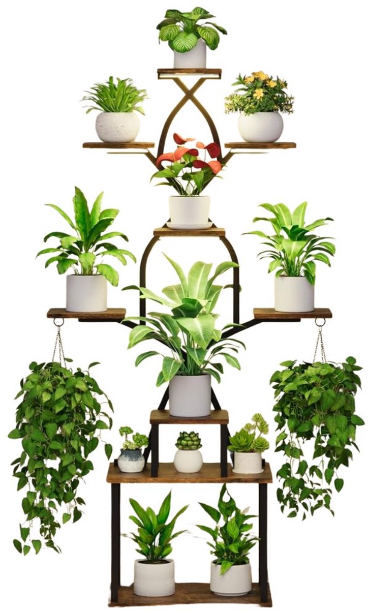 White-Label® Plantentafel - Plantenrek Buiten - Plantensteun - Plantenstandaard - Hout