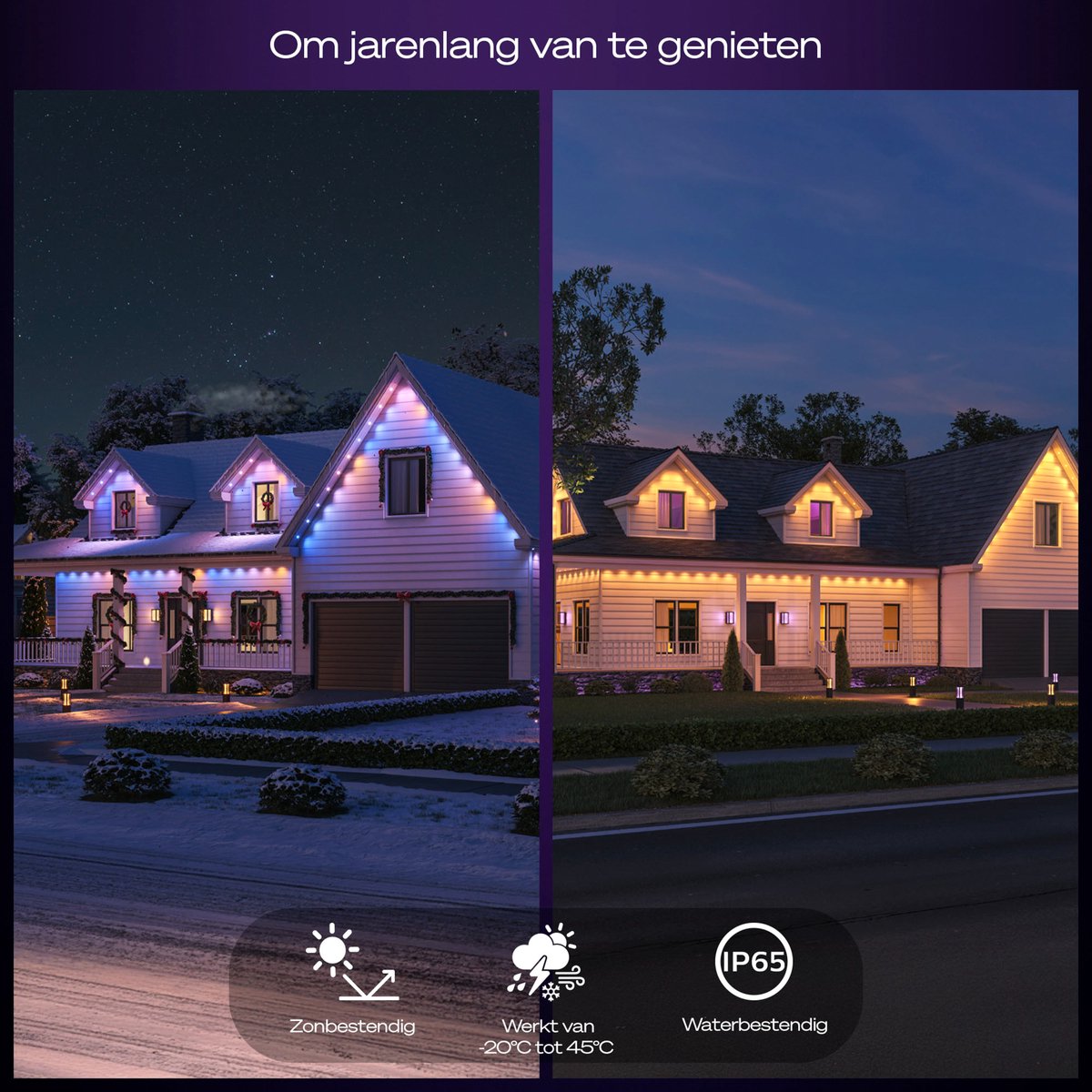 Philips Hue Festavia permanent Uitbreiding - Witte snoer 9m met 16 lampen - Wit en gekleurd licht met kleurverloop - Tot 50 lumen per lamp — afbeelding 6